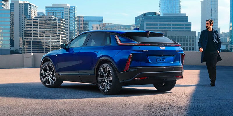 2025 Cadillac LYRIQ with City in Background Greenville, NC